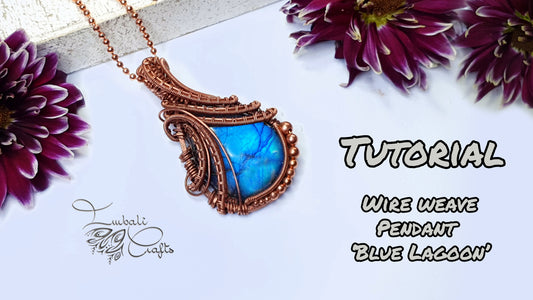 Blue lagoon wire work pendant youtube video tutorial