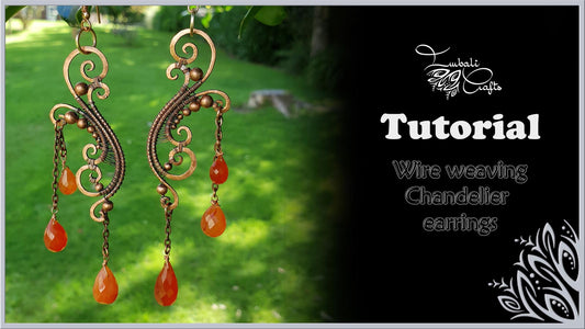 Chandelier earrings hammered and woven wire video tutorial
