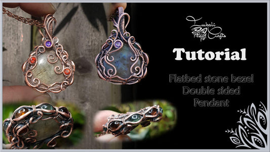 Double sided gemstone beze wire pendant video tutorial
