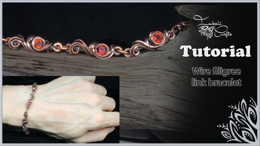 Filigree link bracelet video tutorial wire wrapping and weaving guide