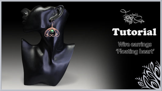 Floating heart earrings video tutorial wire wrapping and weaving guide