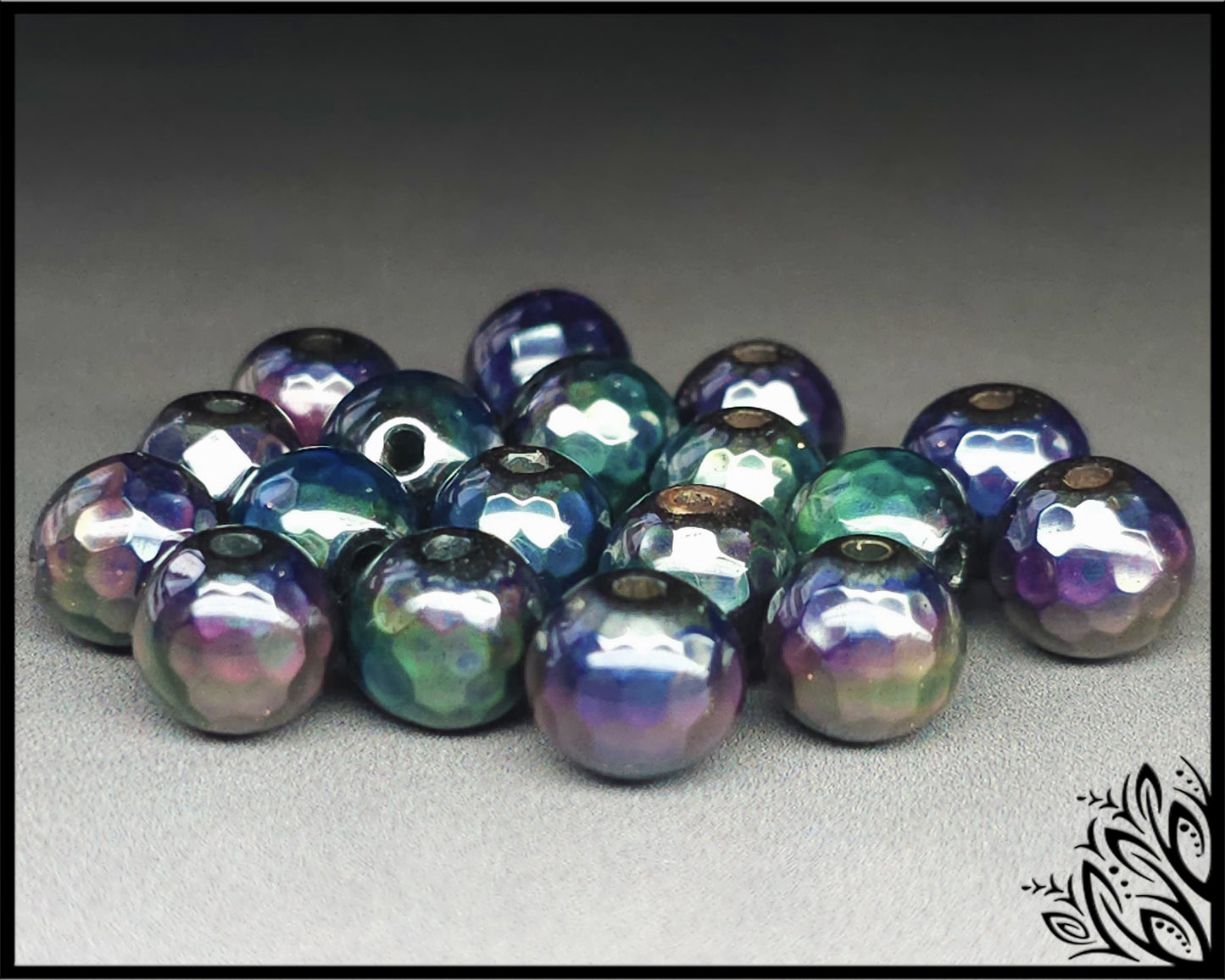 8 mm hematite mood stone bead top