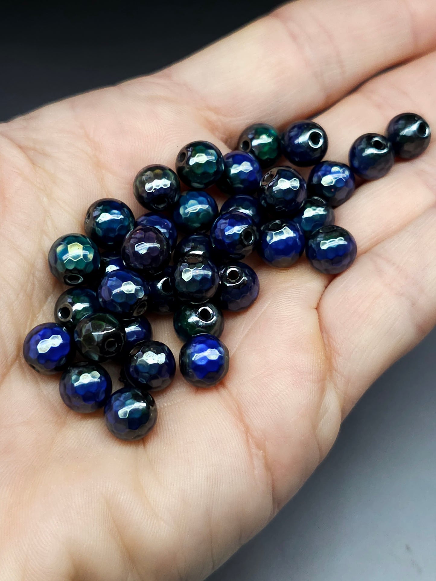 8 mm hematite mood stone bead top