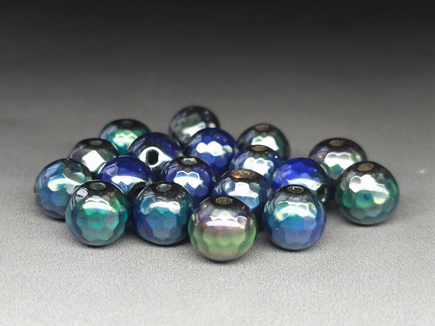 8 mm hematite mood stone bead side