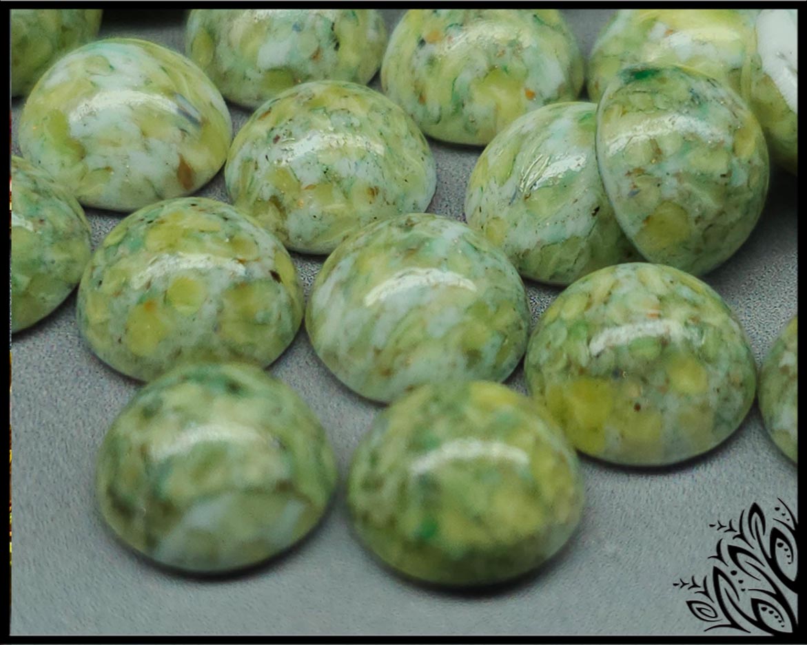 uranium infused cabochons 10 mm