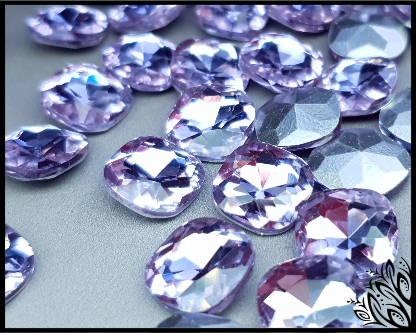 Glass crystal - square - 12 mm - lilac