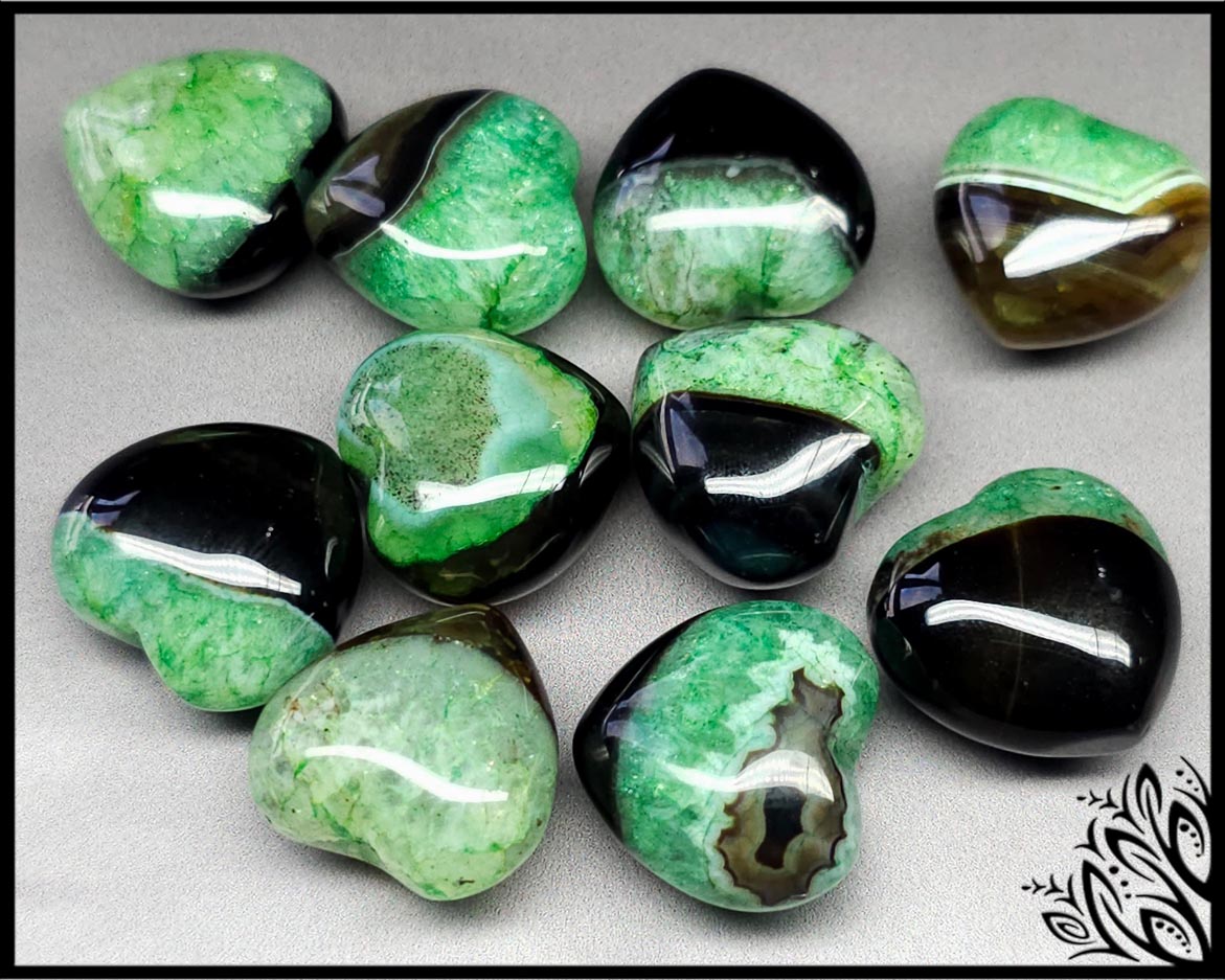 Green agate heart 20 mm