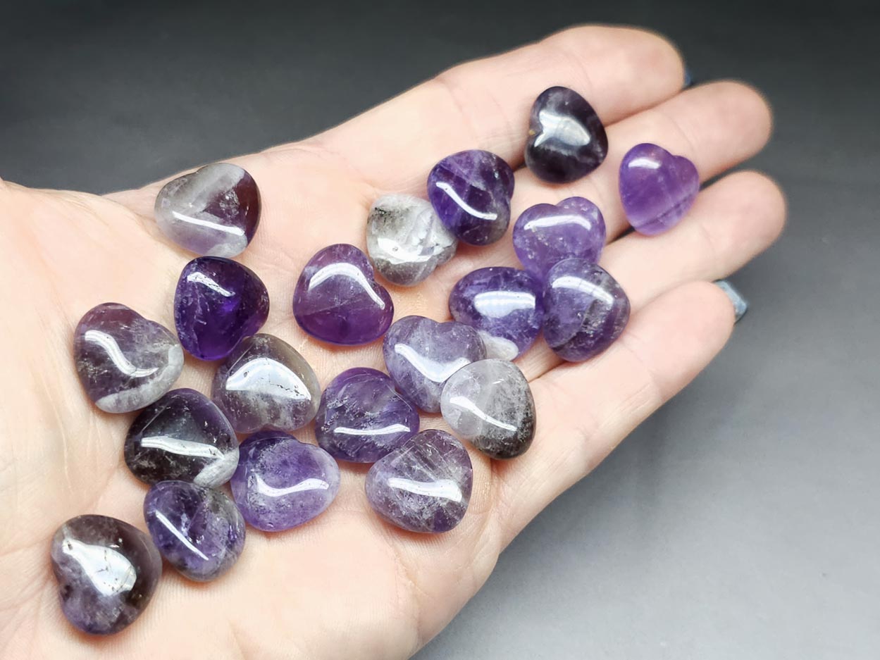 Amethyst - heart - 16 mm