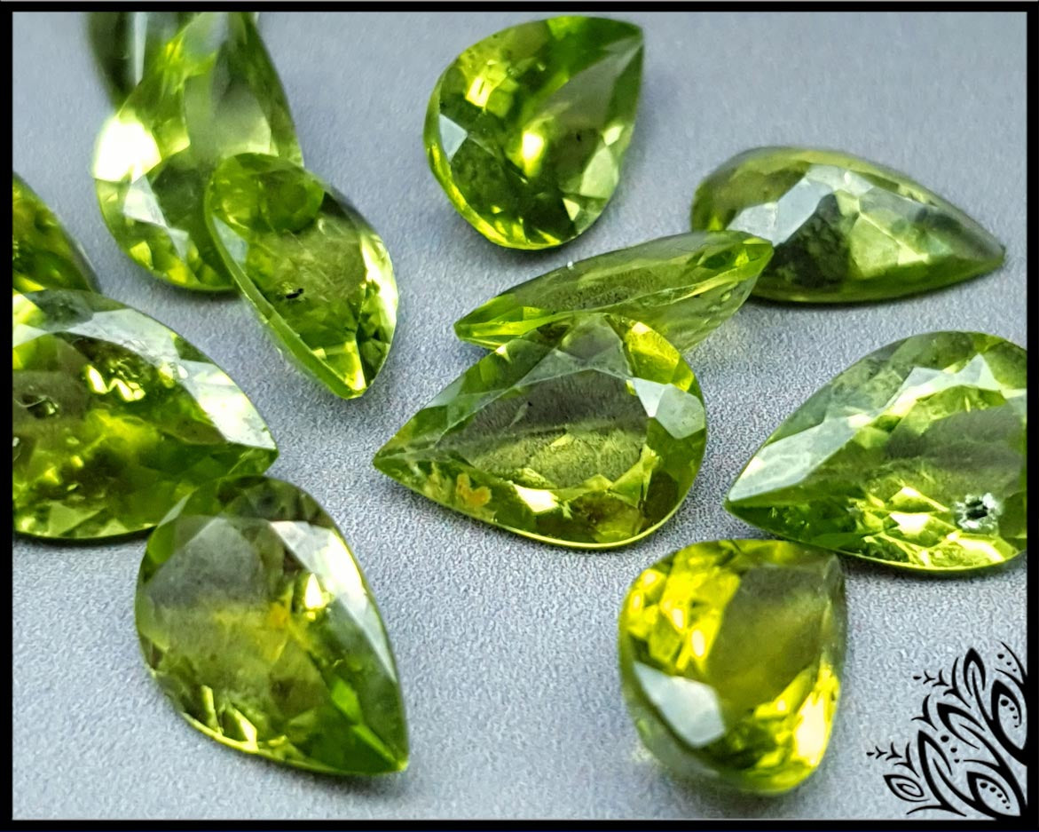 peridot 12mm faceted pear