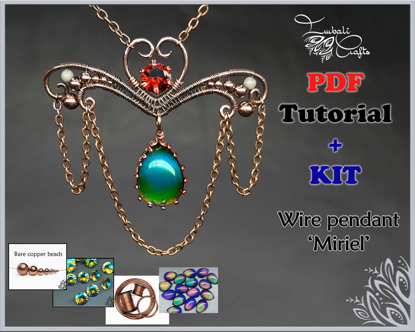 Kit + PDF tutorial - Miriel pendant