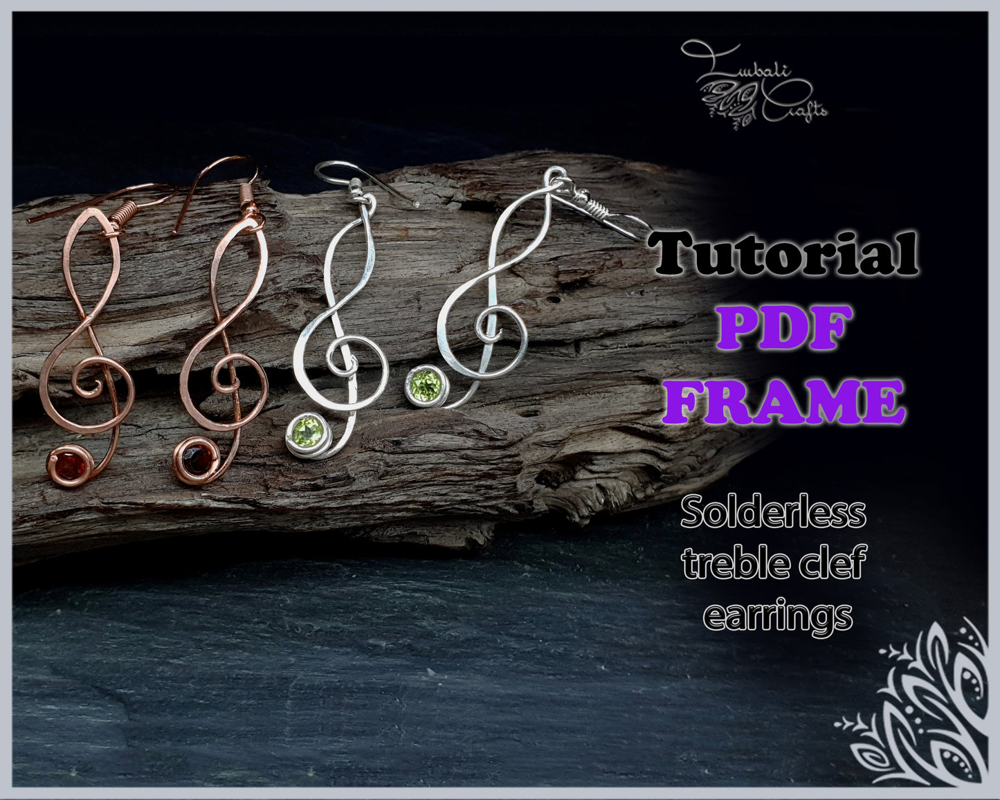 PDF Frame - Treble clef earrings wire weaving tutorial