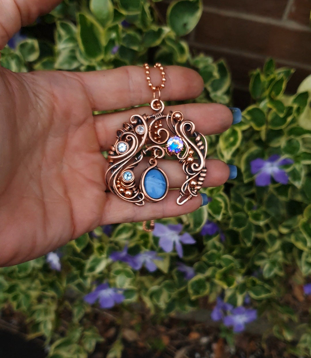 PDF tutorial - 'Mani' - wire weaving pattern - necklace tutorial - wire pendant top
