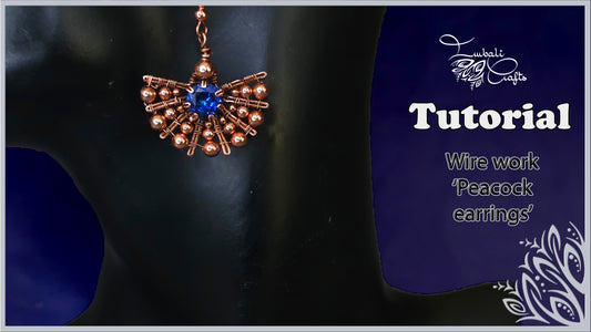 Peacock earrings with a prong set focal stone