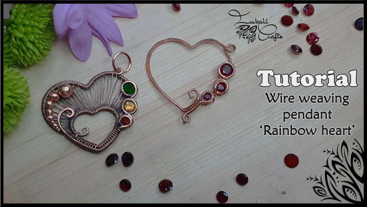 Rainbow heart wire pendant video tutorial