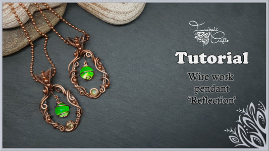Reflection wire weaving pendant video tutorial