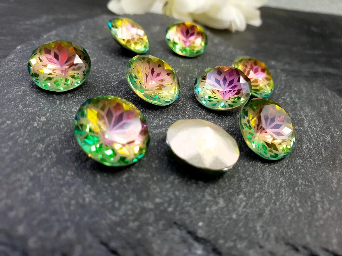 Rose garden mandala glass crystals