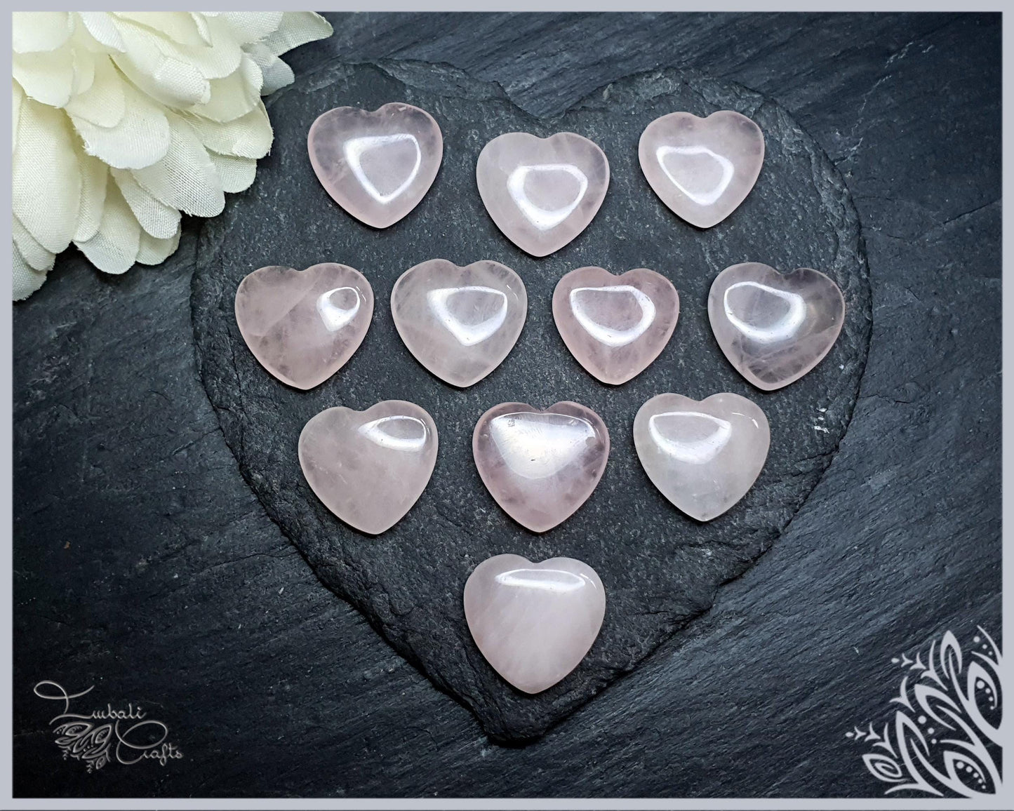 Rose quartz heart cabochon