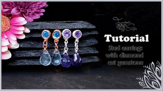 Stud gemstone earrings video tutorial