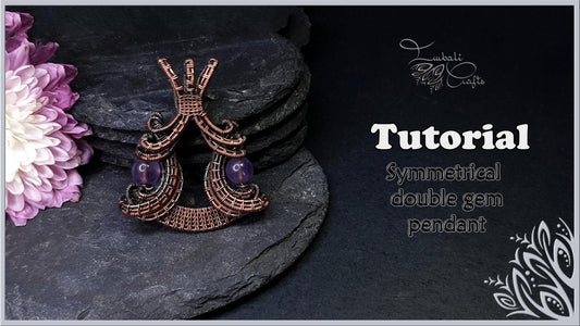 Symmetrical double gem wire pendant video tutorial