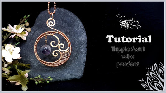 Triple swirl hammered wire work pendant video tutorial