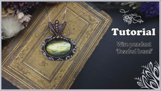 beaded bezel pendant video tutorial wire wrapping and weaving guide