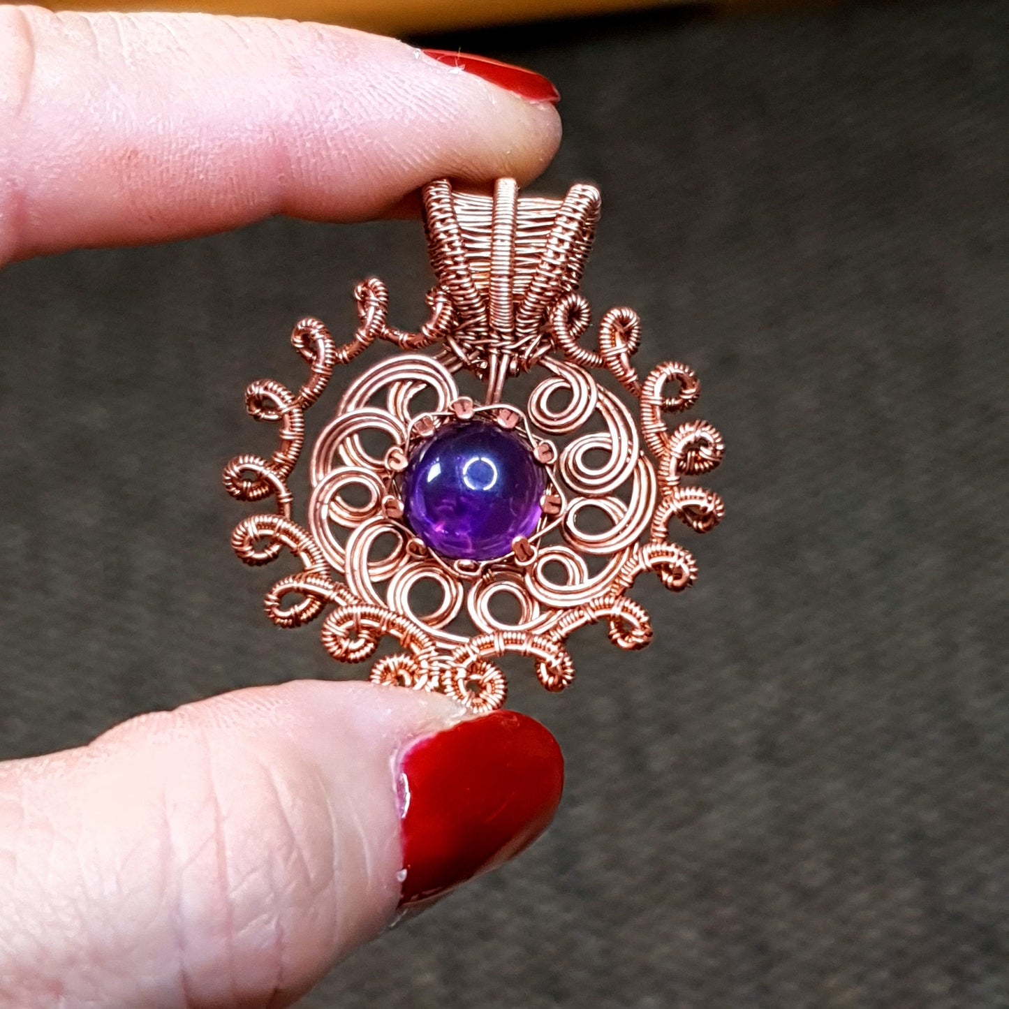 TUTORIAL - wire work pendant - wire weaving pattern - necklace tutorial - 'Purple crest' necklace