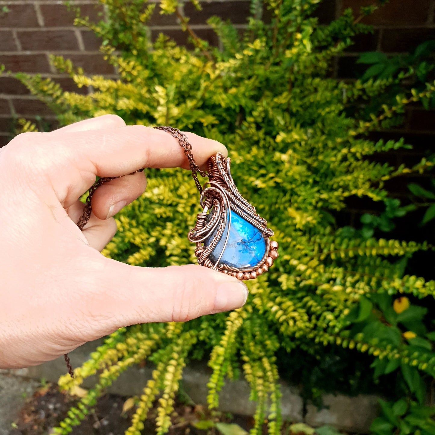 KIT + TUTORIAL - Blue lagoon - wire weave/wire wrap pendant