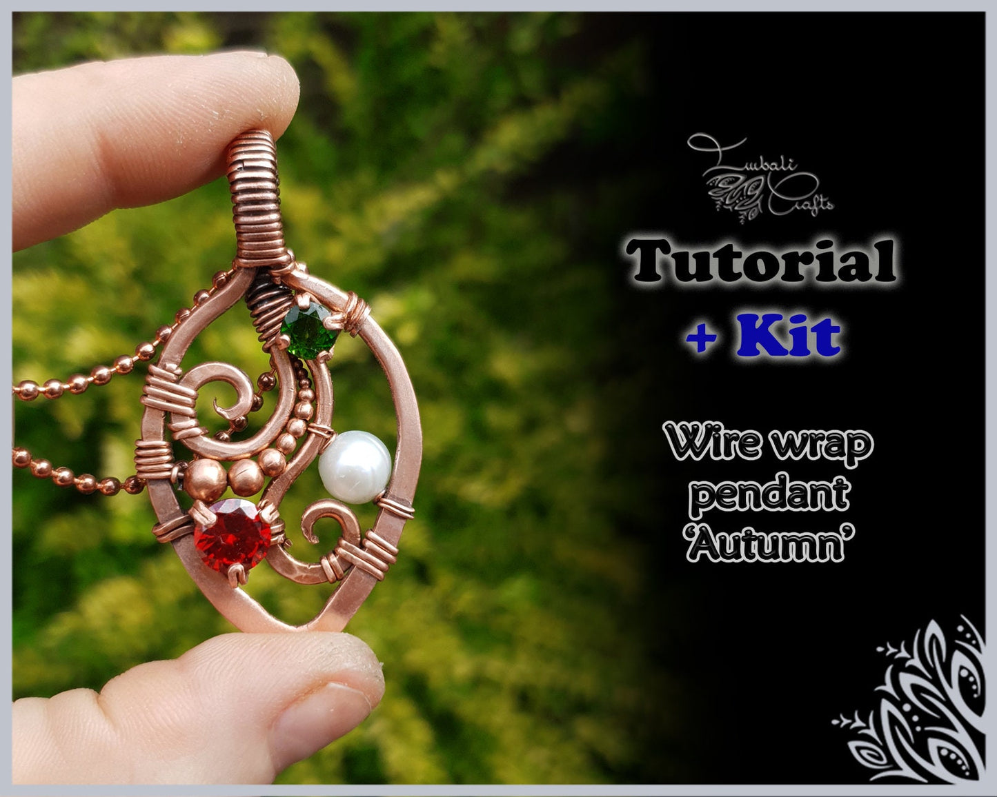 VIDEO TUTORIAL & KIT - Hammered copper wire tutorial 'Autumn' - wire wired kit