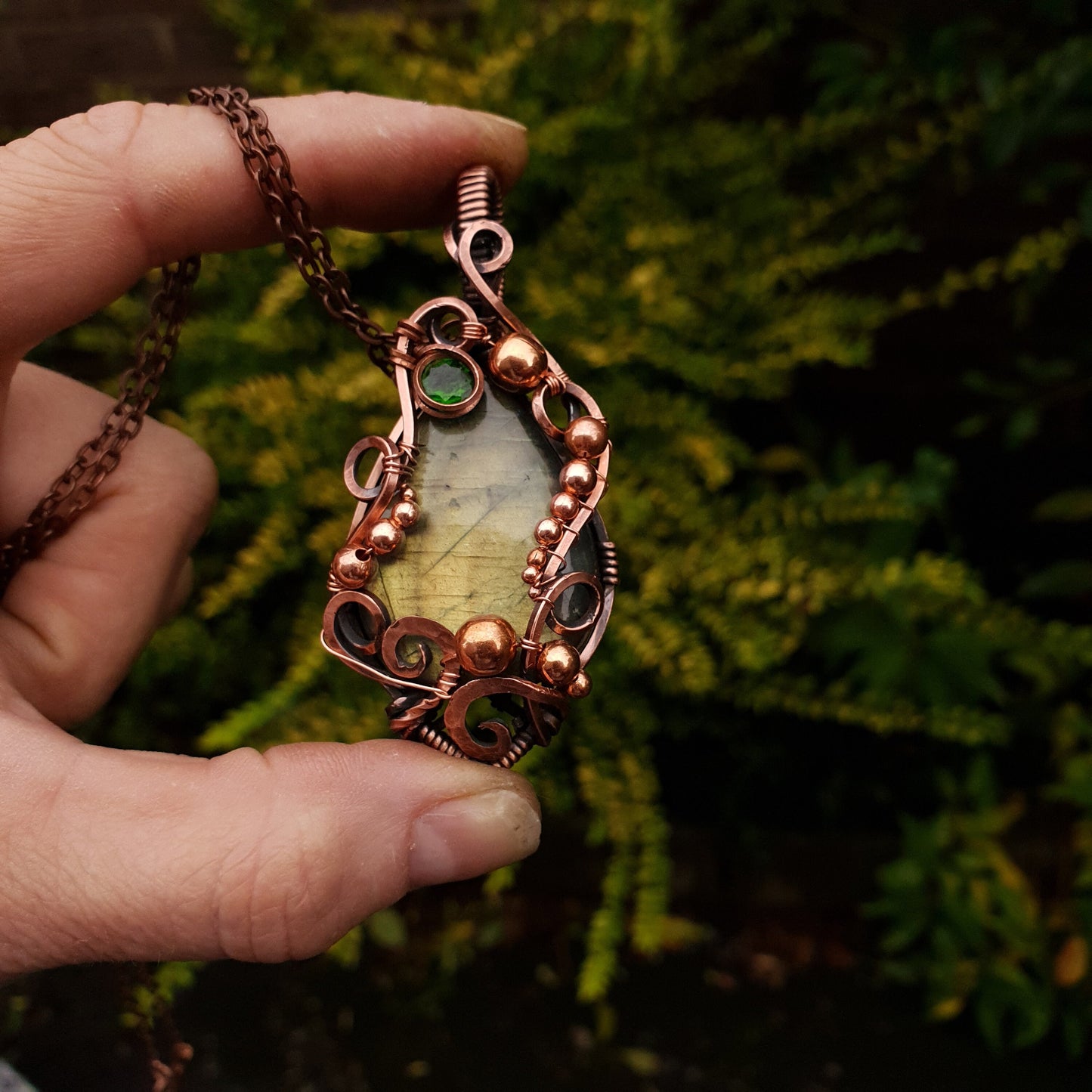 TUTORIAL + KIT - Copper wire & gemstone kit for wire wrap pendant 'Vines'