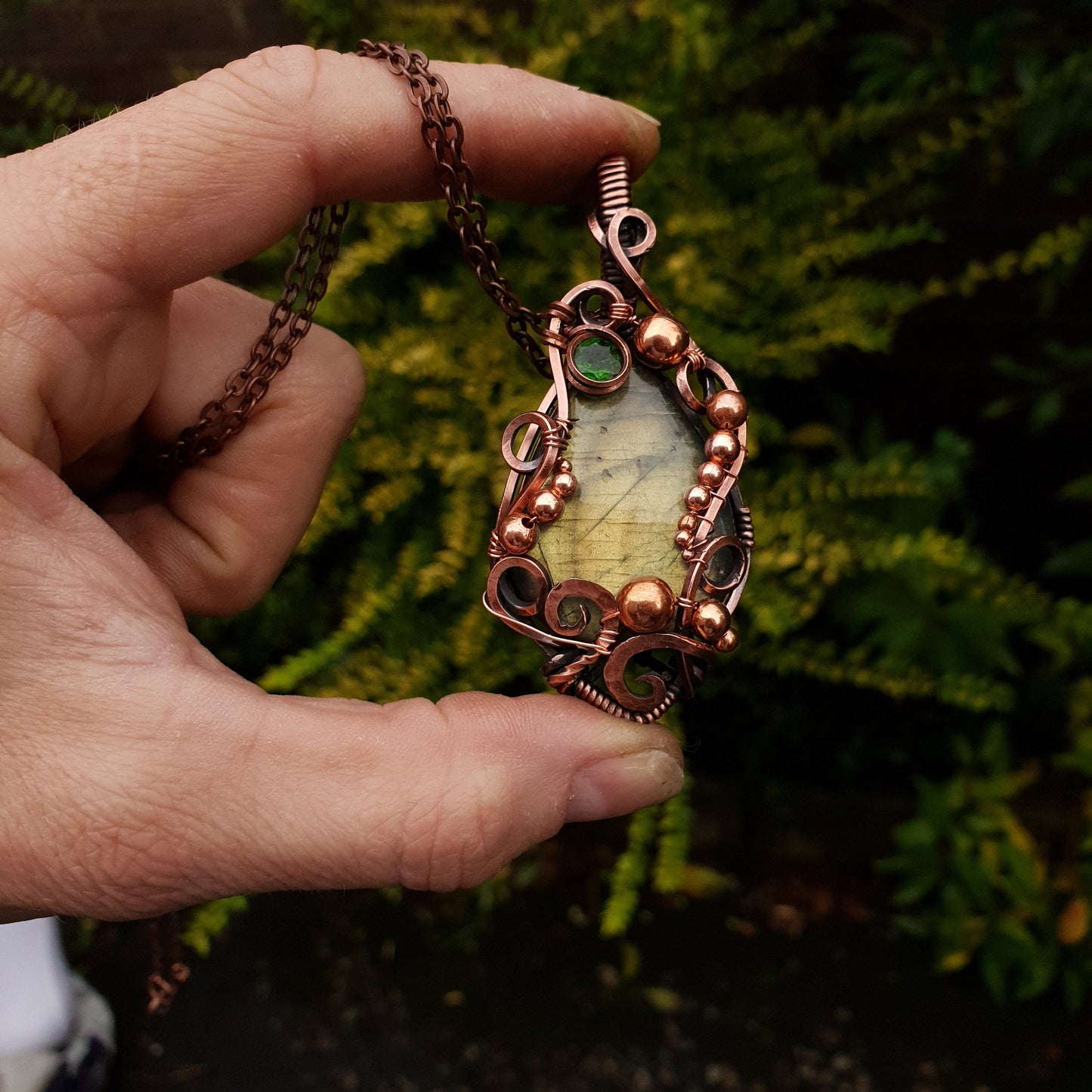 TUTORIAL + KIT - Copper wire & gemstone kit for wire wrap pendant 'Vines'