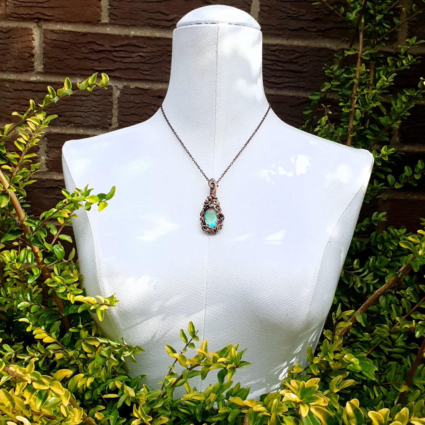 KIT + video tutorial - 'Moonlight' - Rainbow angel aura quartz - copper pendant - kit