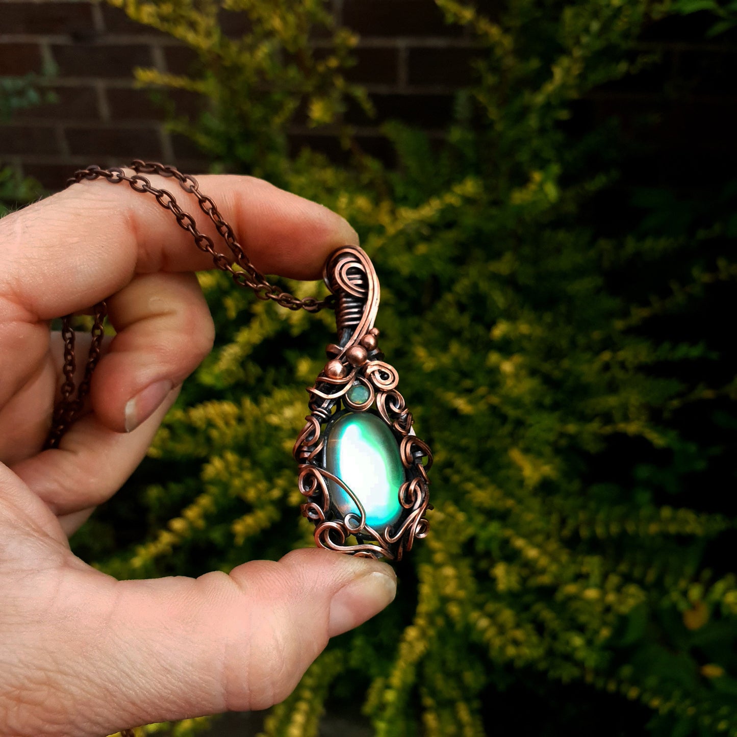 KIT + video tutorial - 'Moonlight' - Rainbow angel aura quartz - copper pendant - kit
