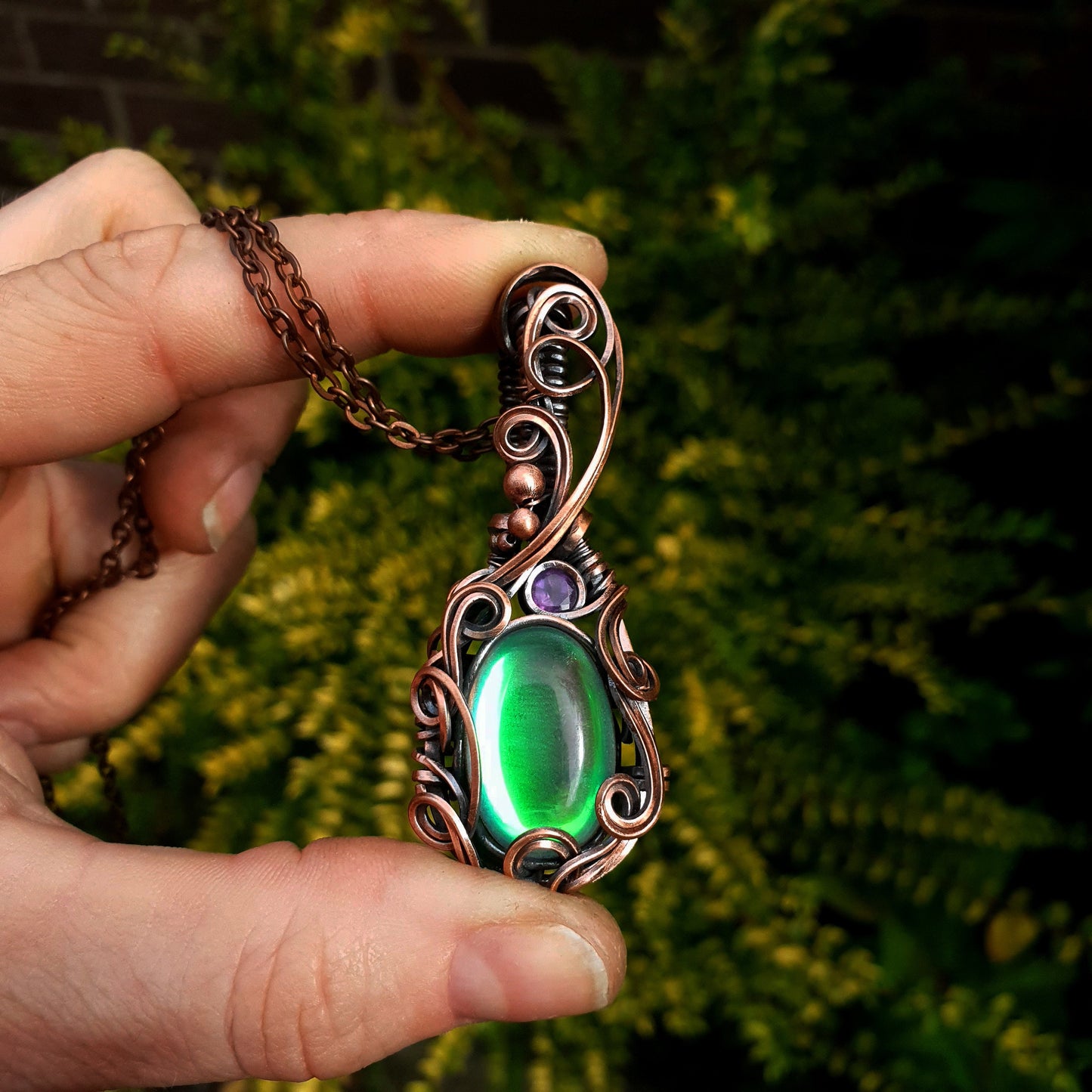 KIT + video tutorial - 'Moonlight' - Rainbow angel aura quartz - copper pendant - kit