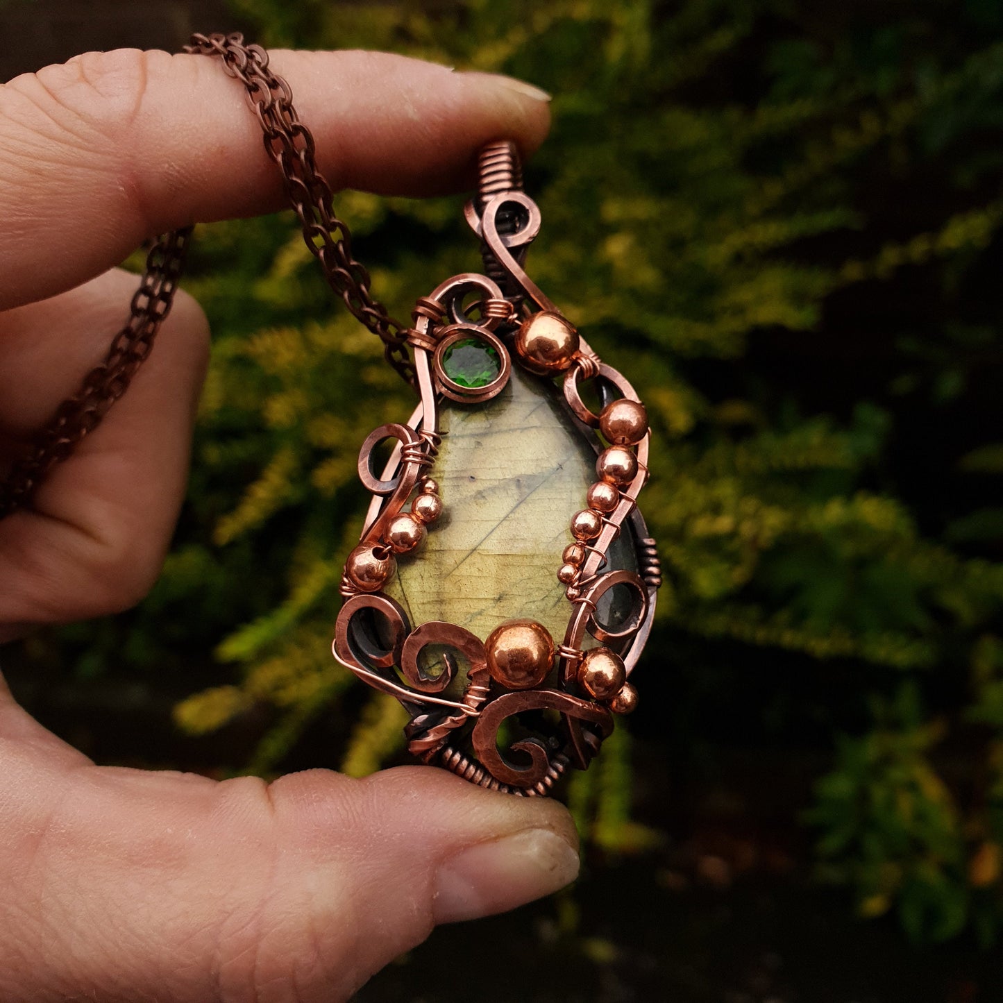 TUTORIAL + KIT - Copper wire & gemstone kit for wire wrap pendant 'Vines'