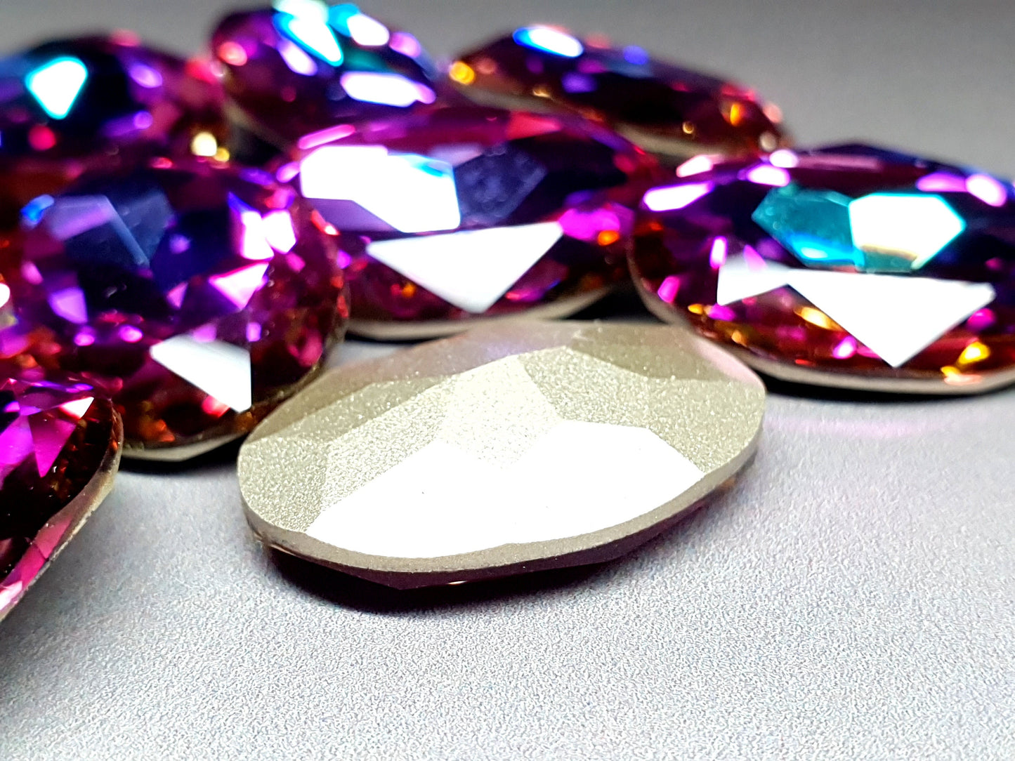 Glass crystal - Oval - 18 mm - Plum AB