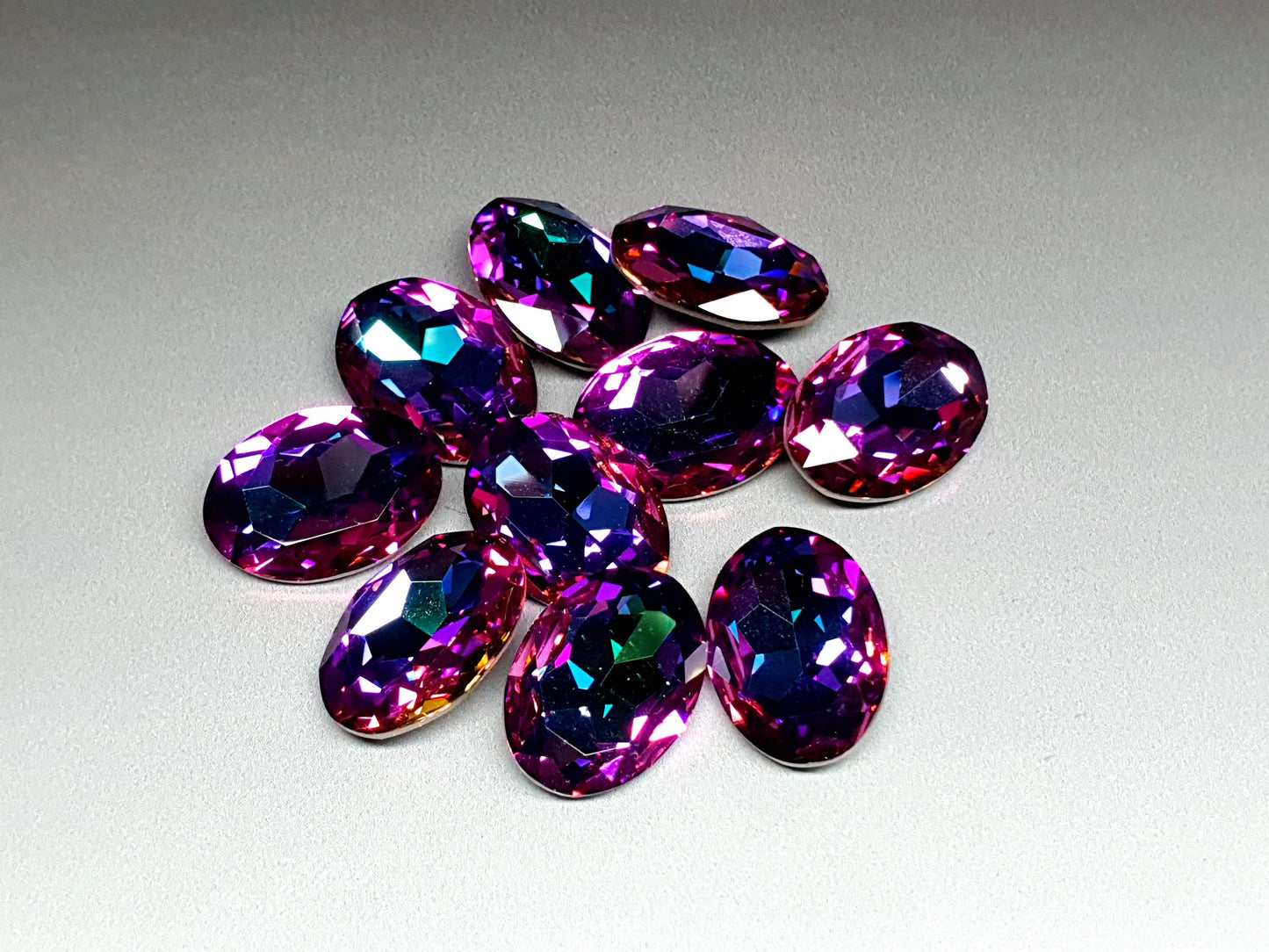 Glass crystal - Oval - 18 mm - Plum AB