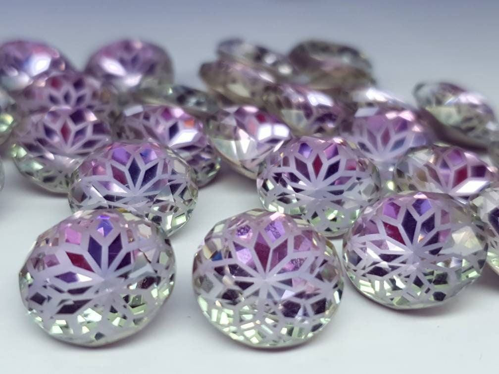 Glass crystal - round - 14 mm - Lavender