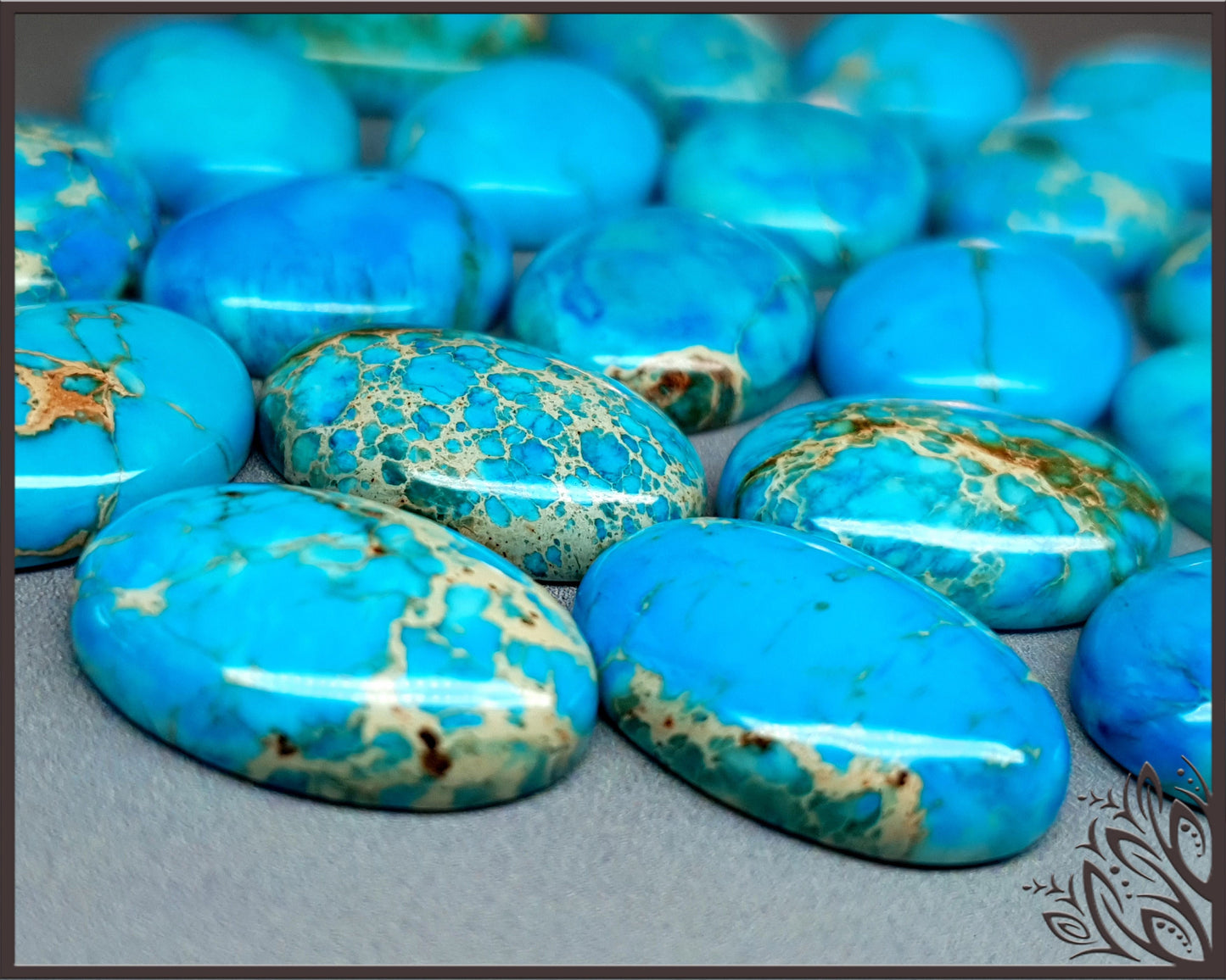 GSO072 - Jasper - regalite - turquoise - 18x13mm - oval imbali crafts