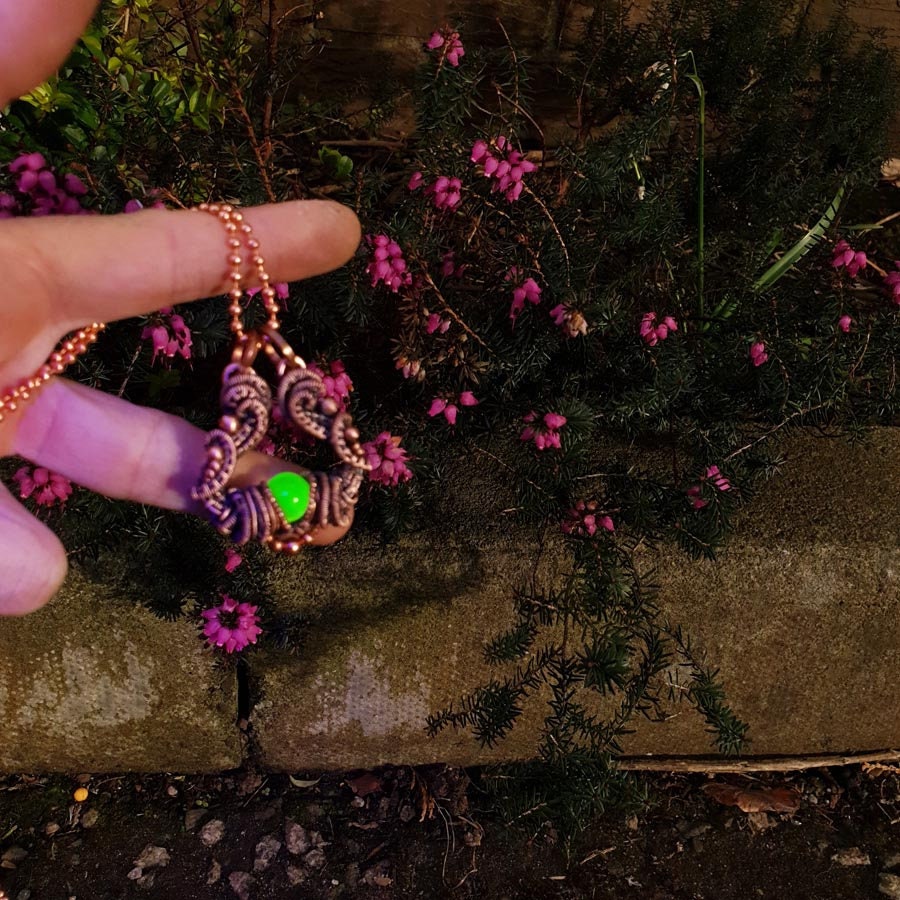 Elegant heart copper pendant 'Nova'