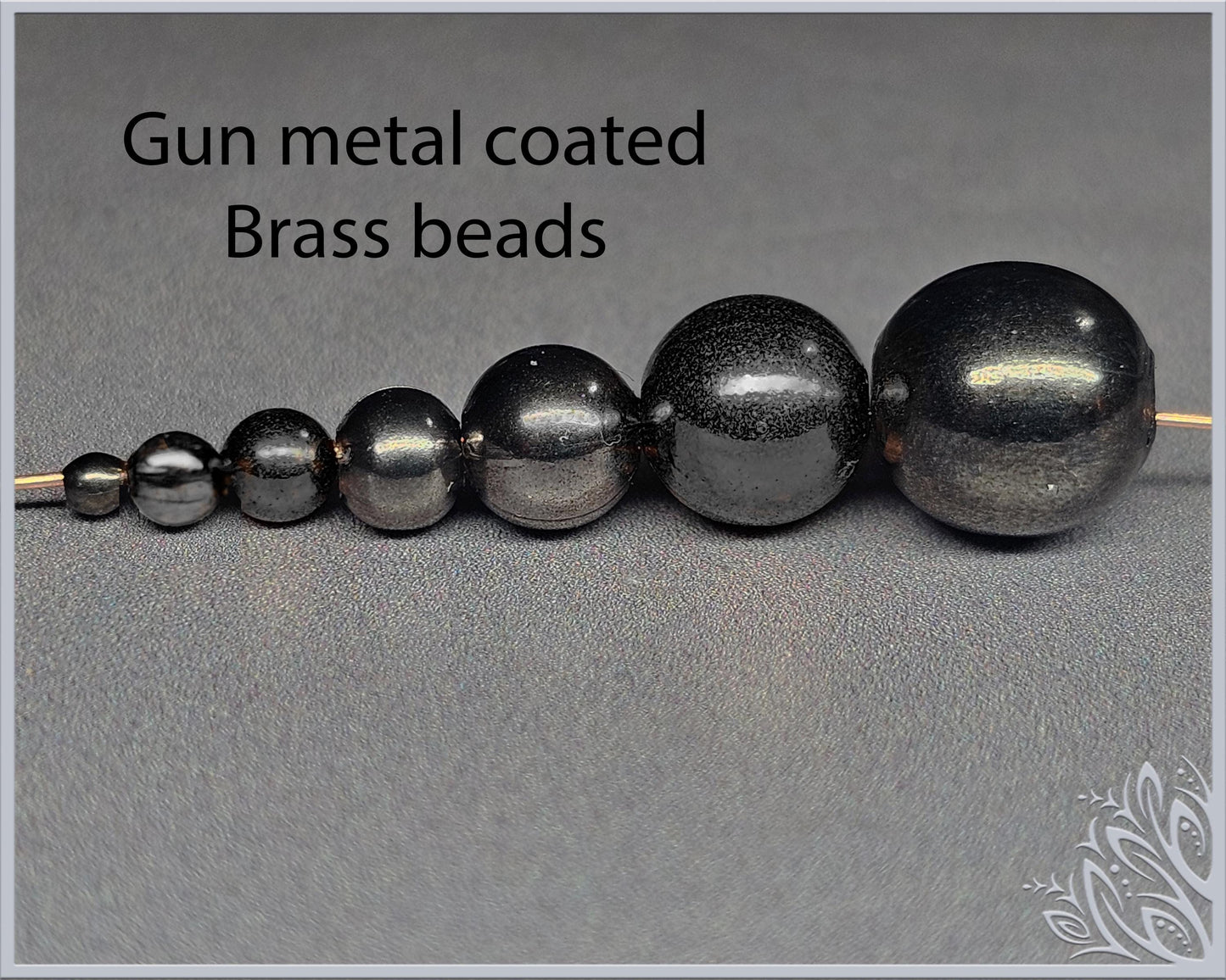 Gunmetal black beads side