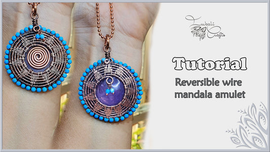 Reversible wire weave Aztec mandala amulet video tutorial