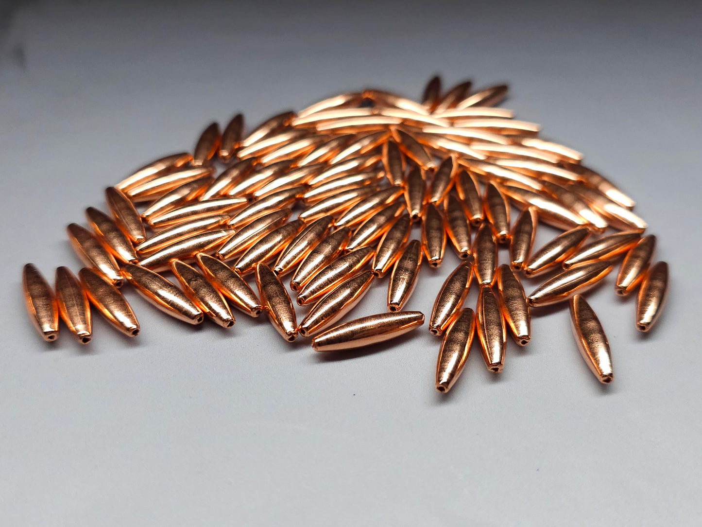 Beads - bare copper - eliptical