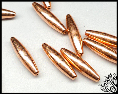 eliptical bare copper beads oxidise