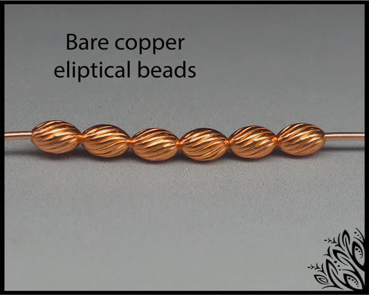 copper eliptical spiral beads