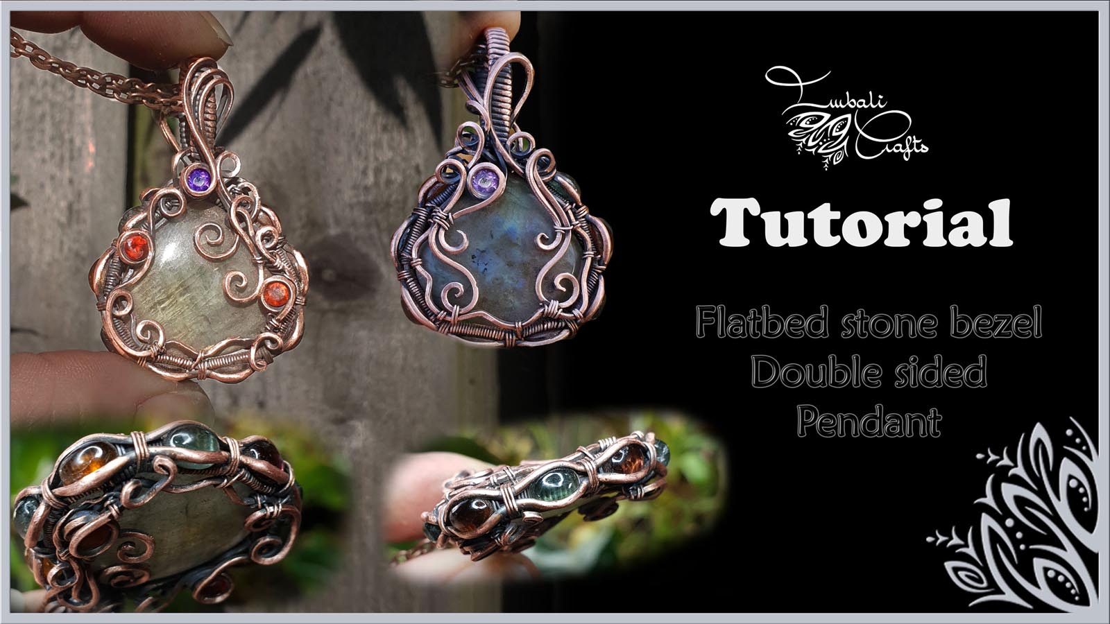 Double sided gemstone bezel wire pendant video tutorial