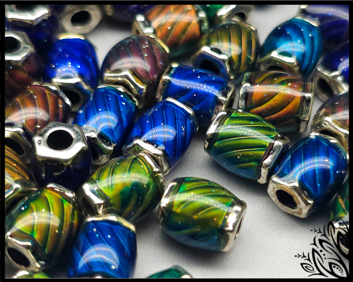 Mood stone - bead spacers - 9 mm - colour change beads