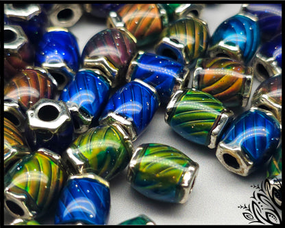 Mood stone - bead spacers - 9 mm - colour change beads