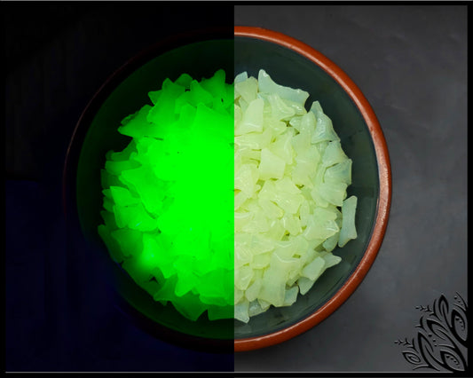 Crushed uranium glass opaque opal