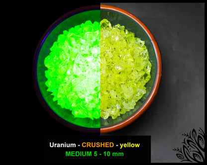 Uranium glass - crushed - MEDIUM - 10g or 20g - Imbali Crafts