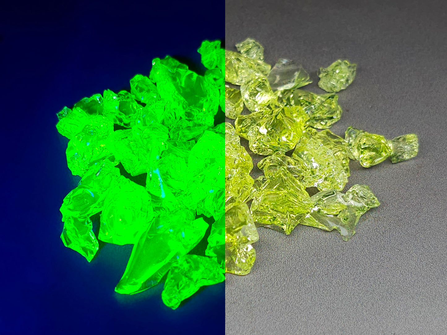 Uranium glass - crushed - MEDIUM - 10g or 20g - Imbali Crafts